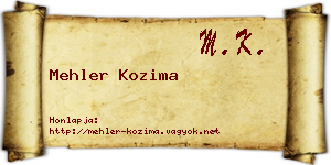 Mehler Kozima névjegykártya